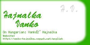 hajnalka vanko business card